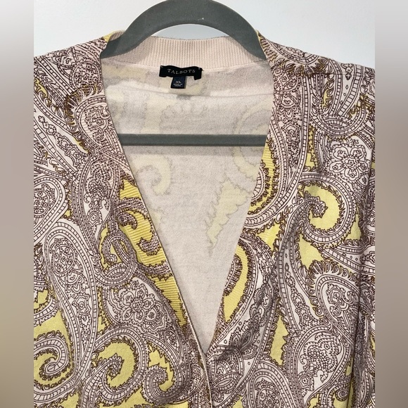 Talbots Women’s Paisley Button Cardigan Sweater - Picture 3 of 7